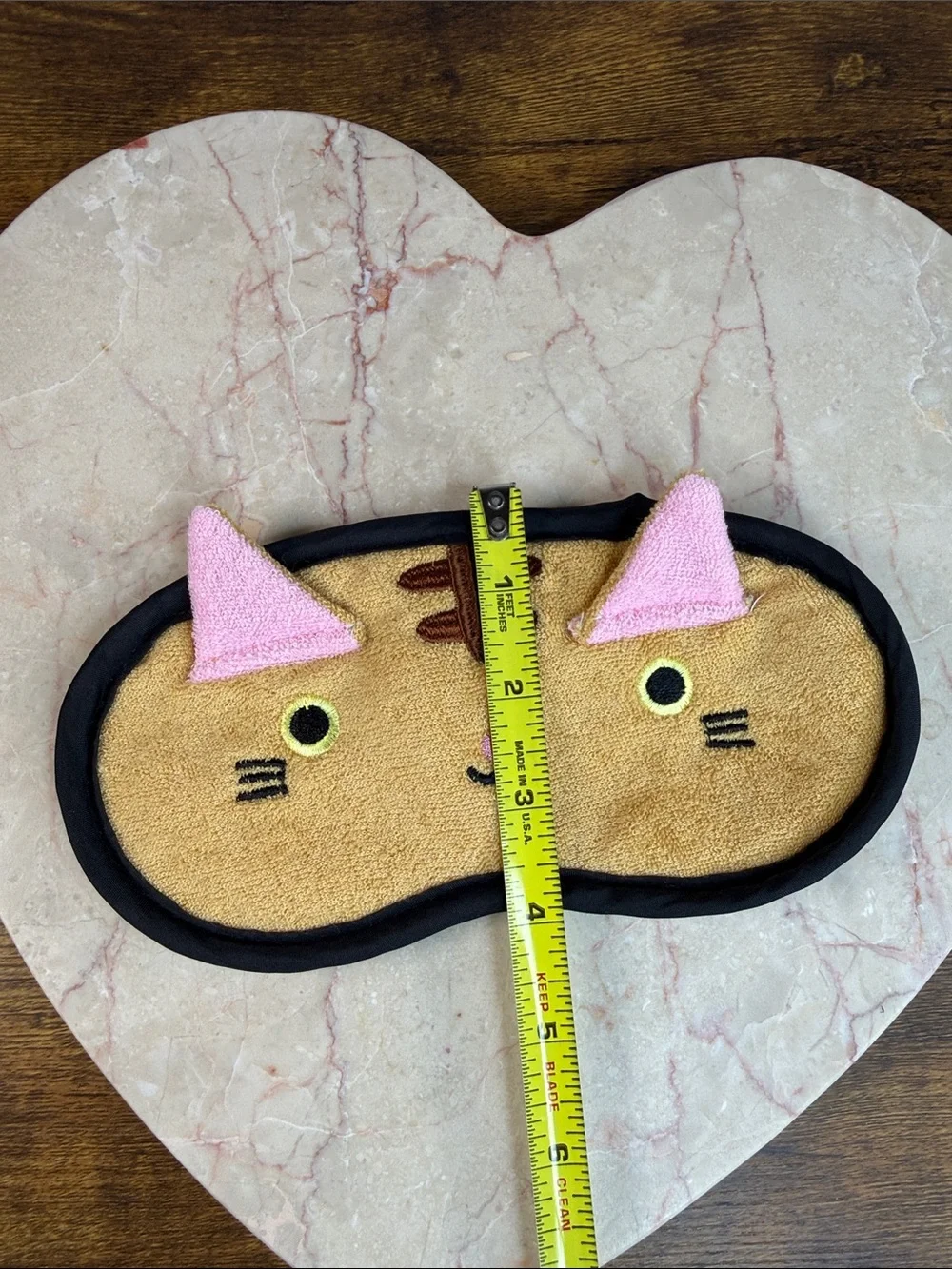 Cute Kitty Sleep Mask in Tan and Pink